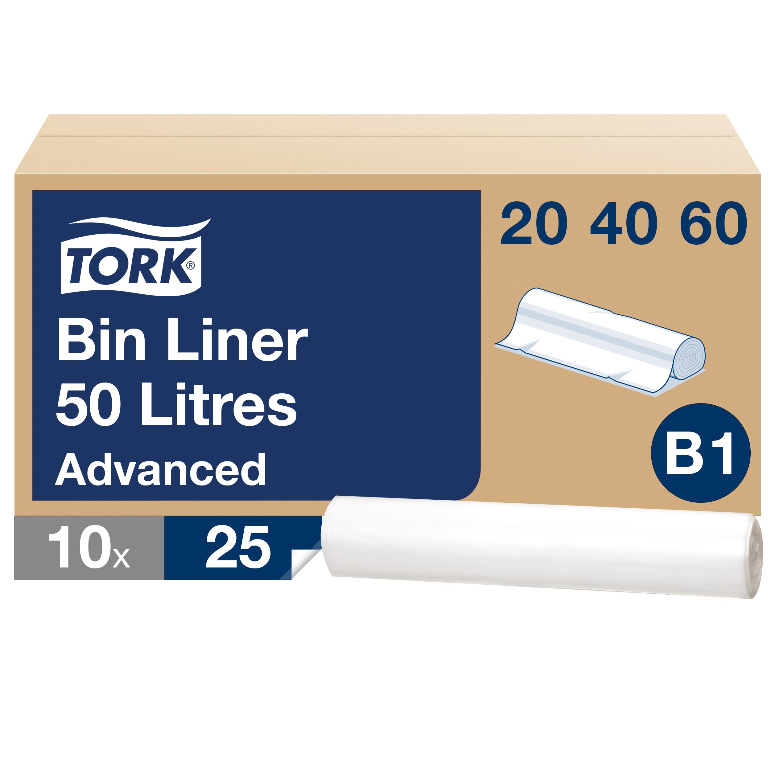 Soppåse Tork B1 50 liter transparent 25/rl