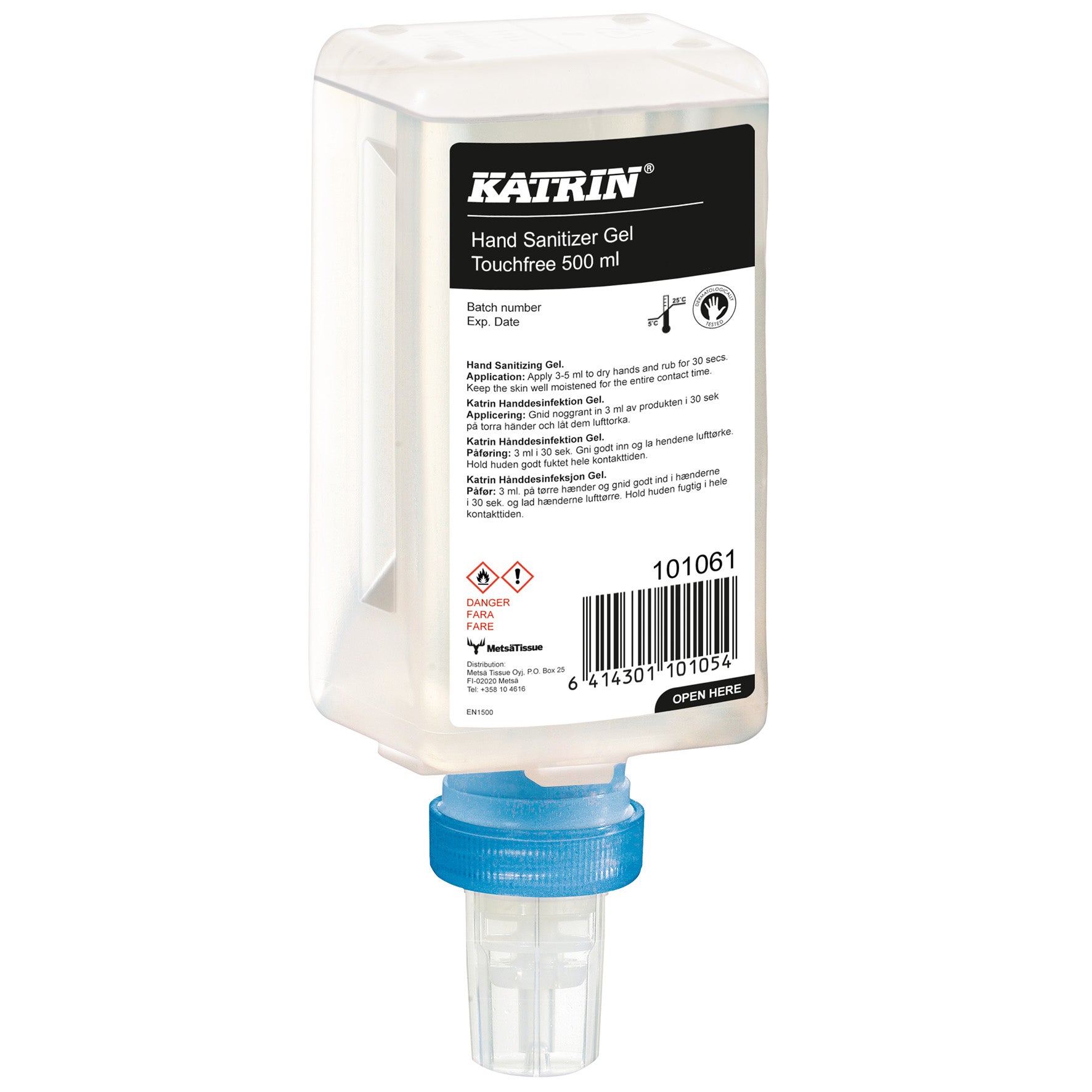 Handdesinfektion Touchfree gel 84,3% 500 ml