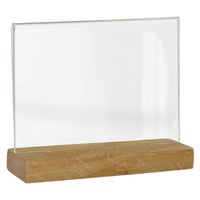 Akrylskylt med träfot A5 liggande