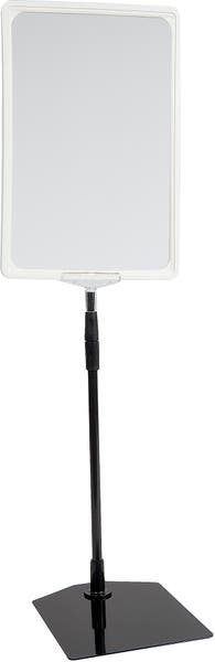 Skyltställ A4 höjd: 30–60 cm vit ram