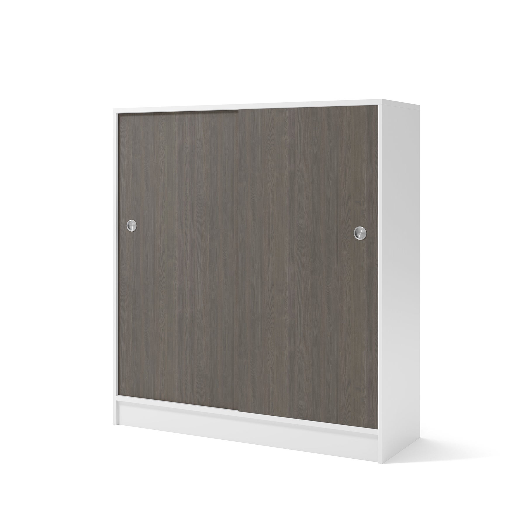 Skåp med skjutdörrar inkl lås H=1325 mm Vit/Mörk ask