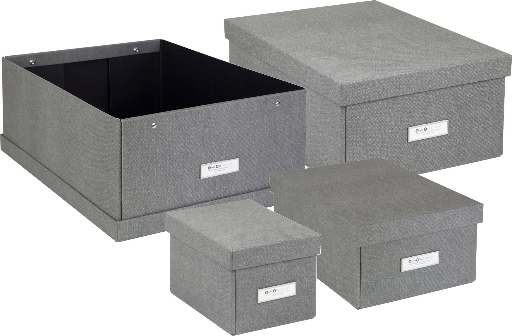 Förvaringsbox Bigso canvas grå