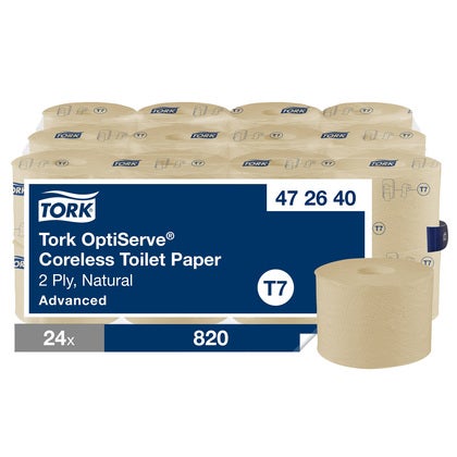 Toalettpapper OptiServe® Coreless Natur T7 24 rullar