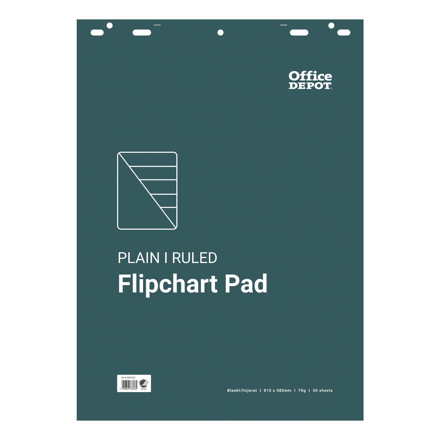Blädderblock Office Depot 580 x 810 mm linjerad/olinjerad 50 blad/block