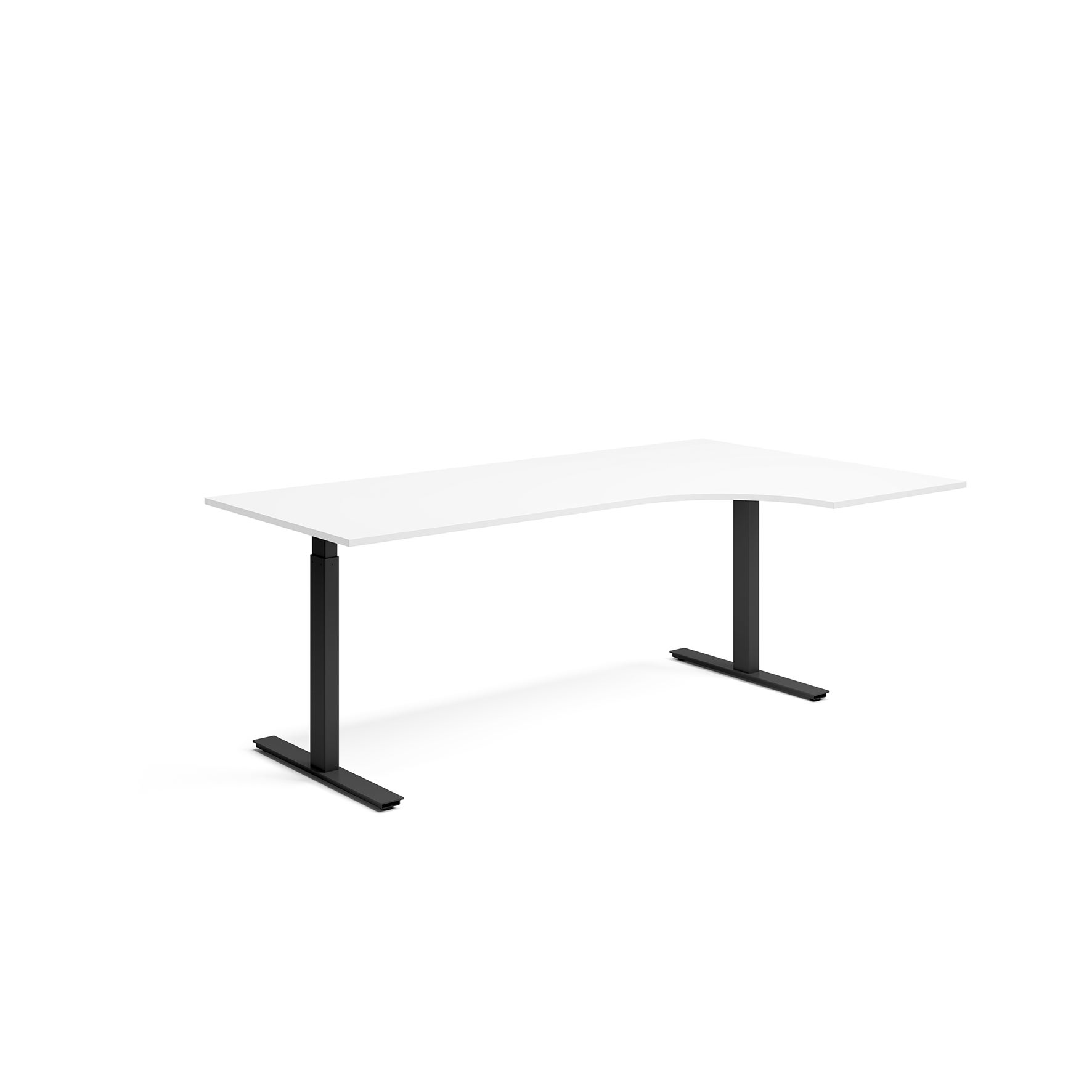 Högersvängt skrivbord Ergofunk Smart 800x2000x1200x600 mm Svart underrede