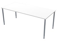 Skrivbord 180 x 80 cm vitmelamin/silver Lanab