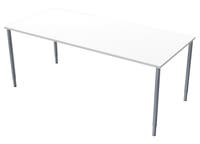 Skrivbord 180 x 80 cm vitmelamin/silver Lanab