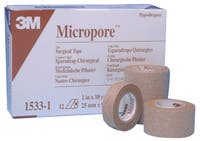 Papperstejp Micropore 2,5 cm x 9,14 meter utan hållare hudfärg