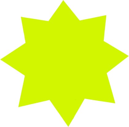 Stjärna 350 mm flour gul 25 st/fp