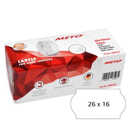 Prismärkningsetiketter 26 x 16 mm Permanent vit 6 rullar/fp