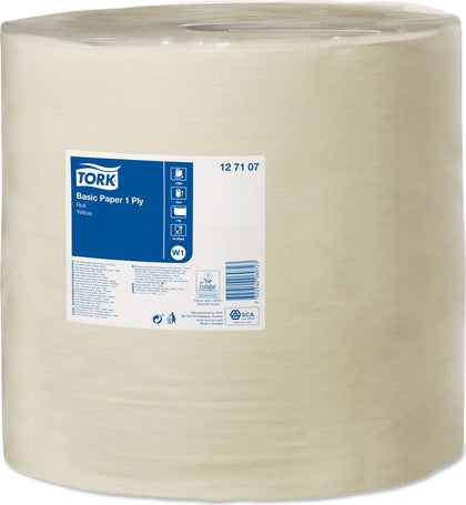 Avtorkningspapper Basic Tork W1 Gul 1190 Meter