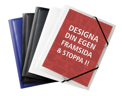 Snoddmapp PP Ficka A4 3-klaffar svart