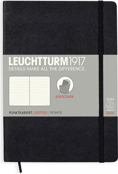 Anteckningsbok A5 soft Dot svart