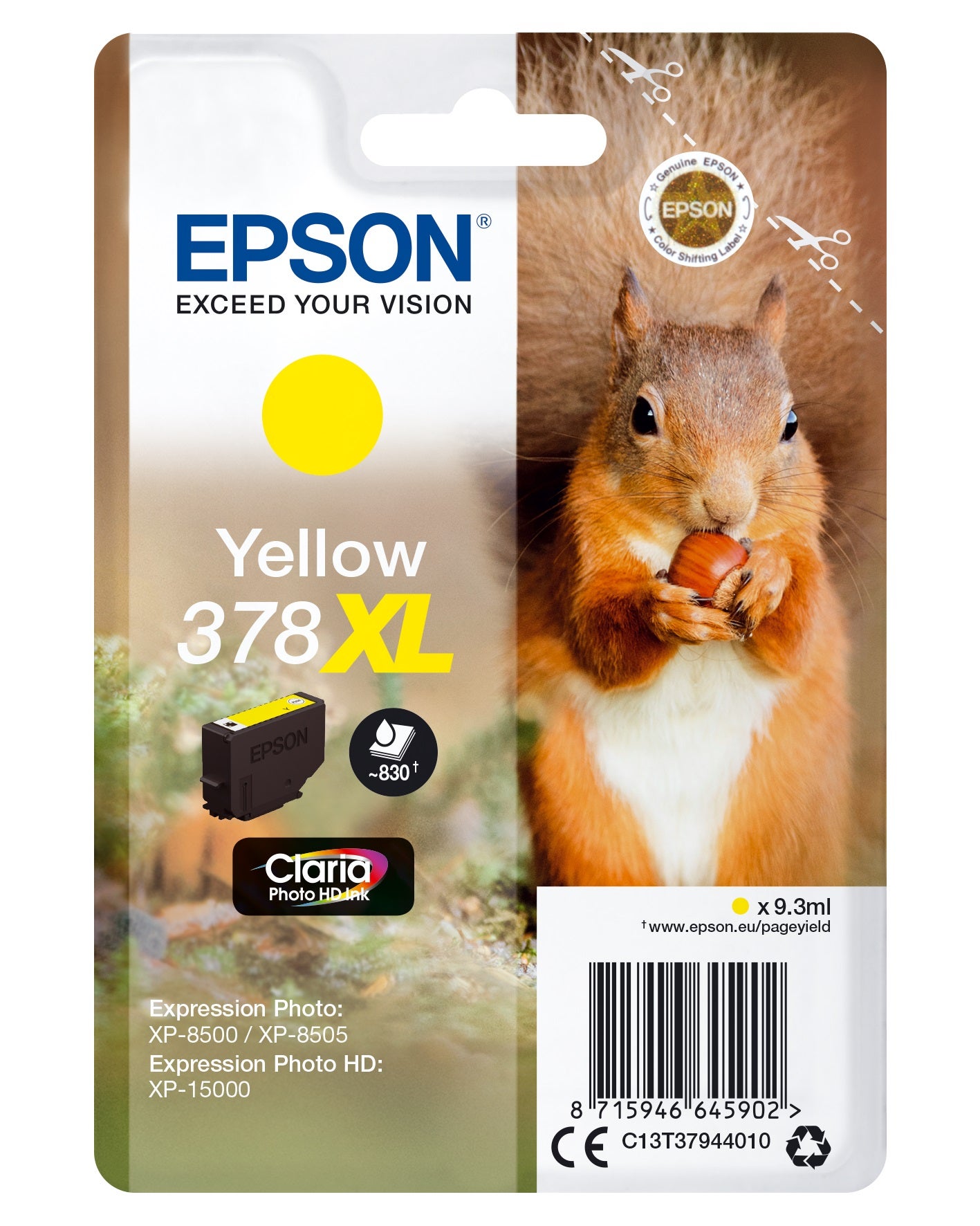 Bläck Epson T378 XL Gul