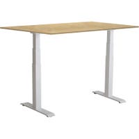 Skrivbord el Easydesk Adapt VI björk/vit 120x80 cm