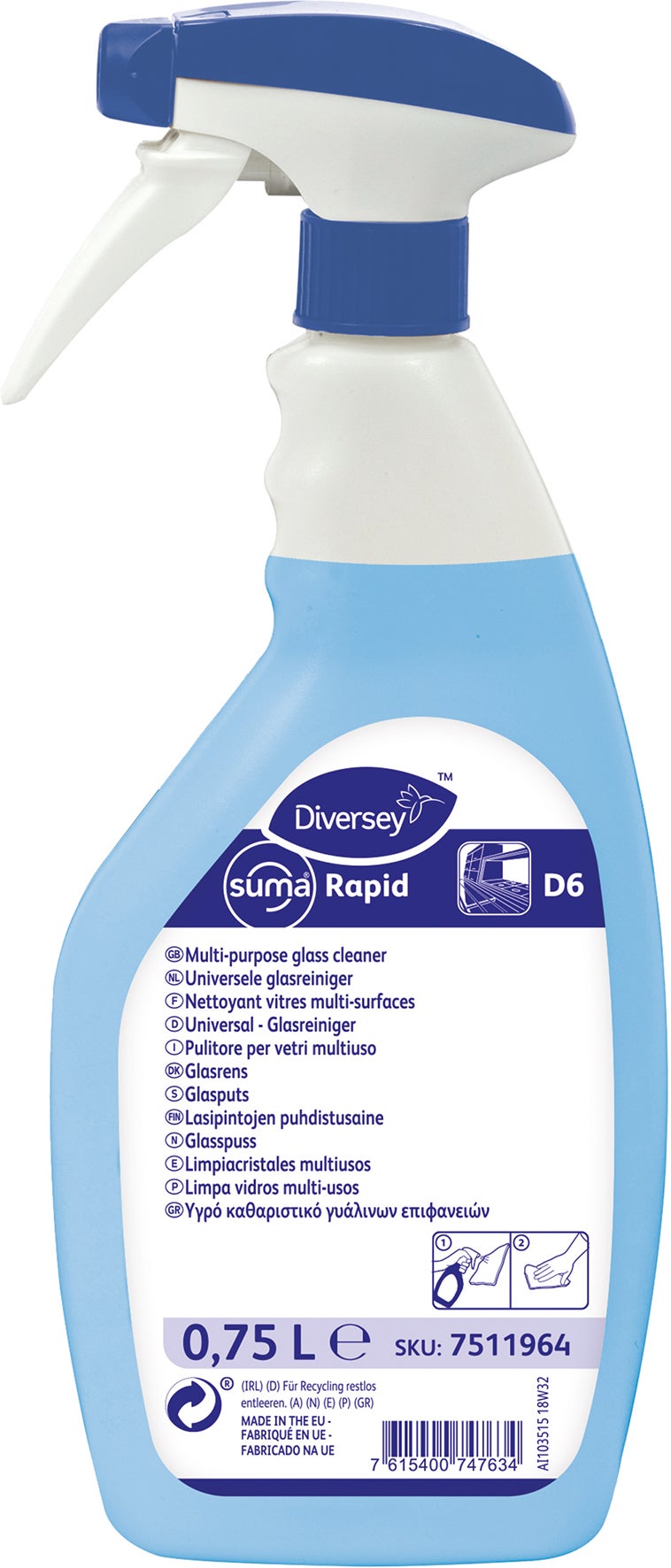 Glasputsmedel Suma Rapid 0.75 liter