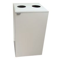 Källsorteringsskåp Diana vit 2 runda hål