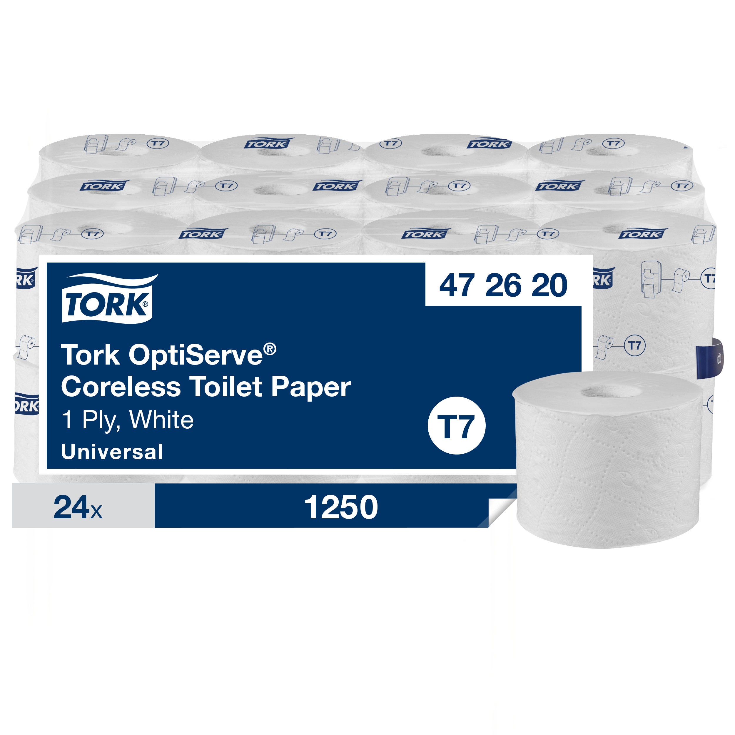 Toalettpapper OptiServe® Coreless Tork T7 24 rullar