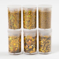 Glittermix biologiskt nedbrytbart guld 6x5g