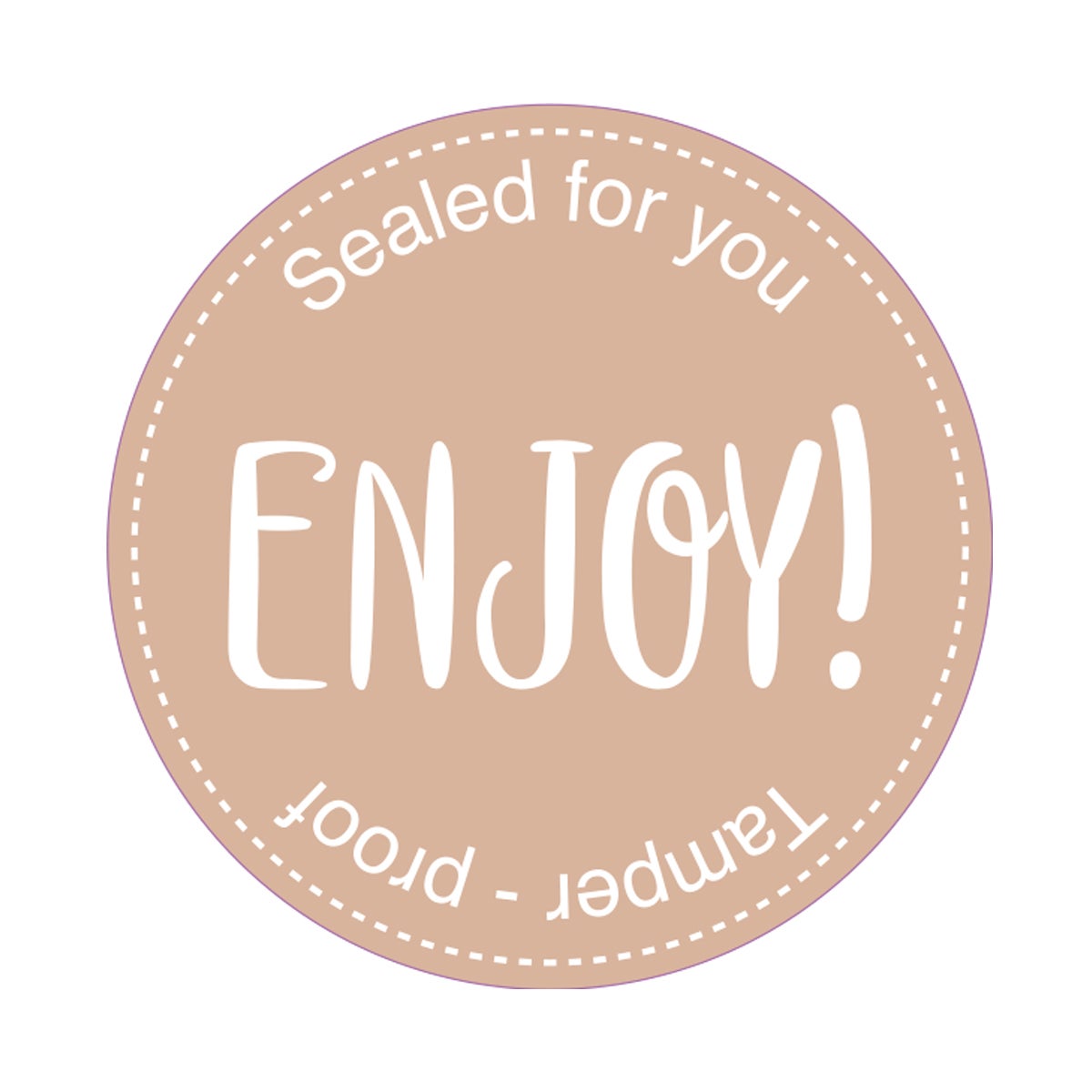 Etiket ENJOY! Ø50 mm brun 500 st/fp