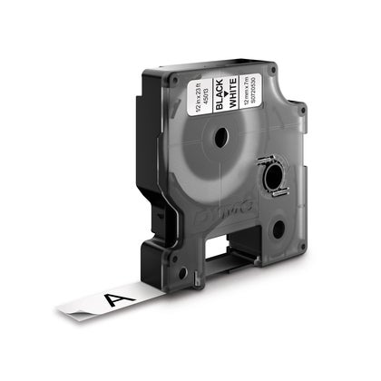 Märkband Dymo D1 Svart/Vit  12 mm