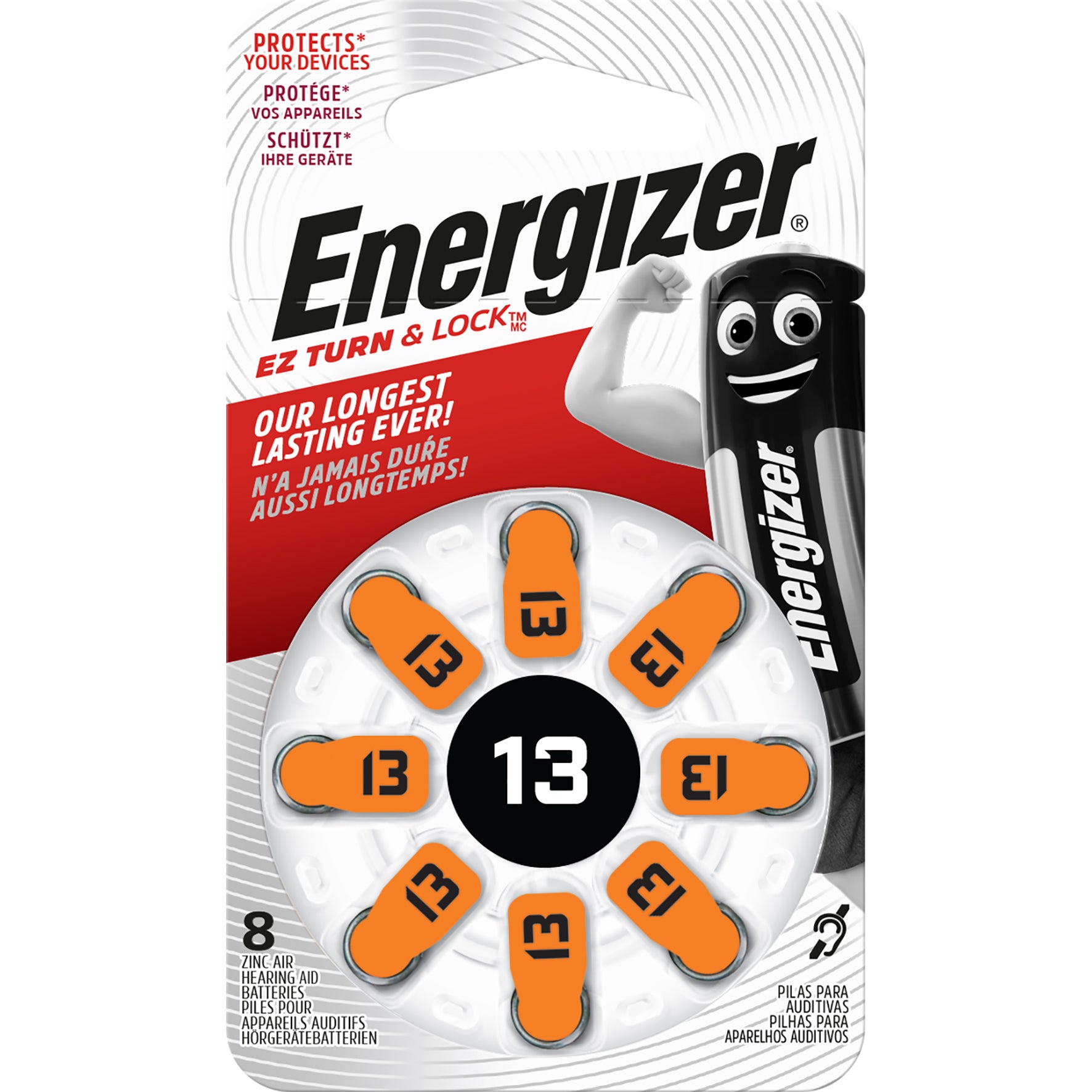 Energizer Hörapparatsbatteri Zink 13 8-pack