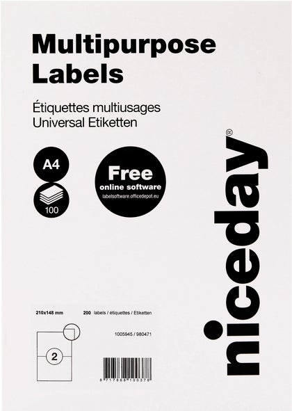 Etiketter Niceday 210 x 148 mm 200 st/fp