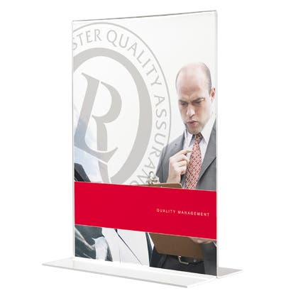 Skyltställ A4 T-fot transparent