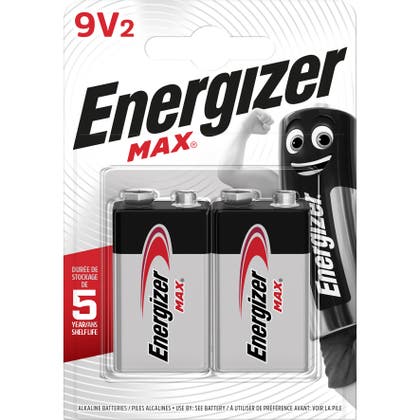 Batteri Alkaliskt 9V 6LR61 Energizer 2-pack