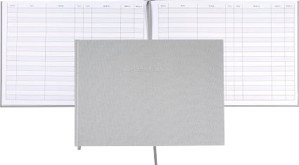 Besöksbok 260 x 210 mm textil grå