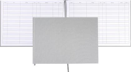 Besöksbok 260 x 210 mm textil grå