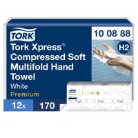 Komprimerad handduk Mjuk Multifold Tork Xpress® H2 2040/trp