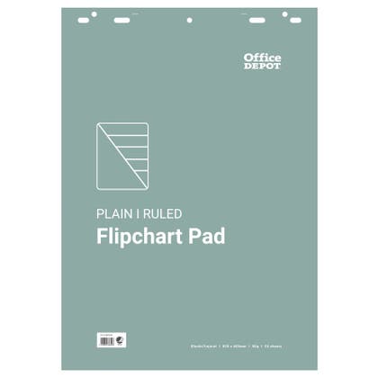 Blädderblock Office Depot 600 x 850 mm linjerad/olinjerad 50 blad/block