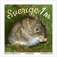 Tilläggs Frimärke Skogssork 1 Kr 100 st/rulle