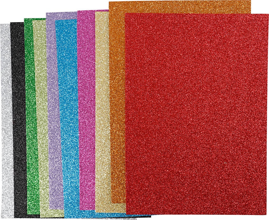 Dekorgummi A4 2 mm glitter 10/f