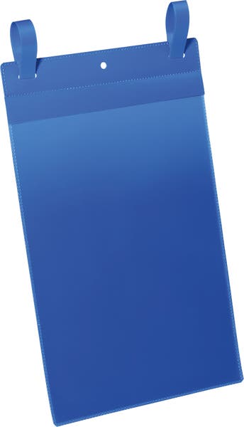Plastficka A4S med fästband blå 50 st/fp