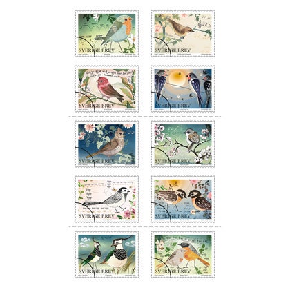 Frimärke Vårfåglar 10/fp