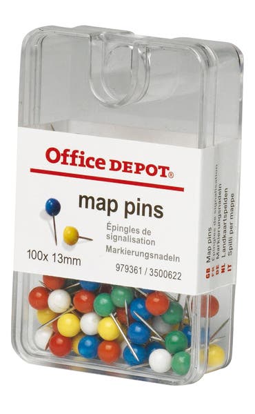 Kartnålar mixade färger