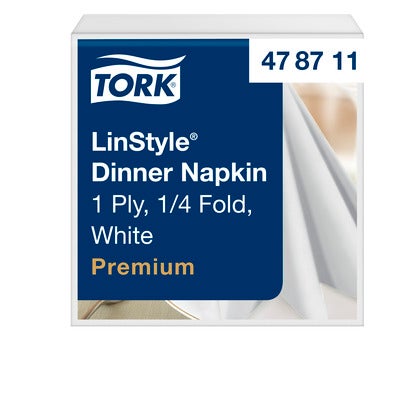 Servett middag LinStyle Tork 50-pack vit
