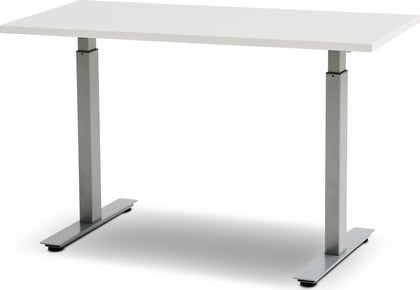 El-Skrivbord Madrid  silvergrå underrede / vit bordsskiva 1200 x 800 mm