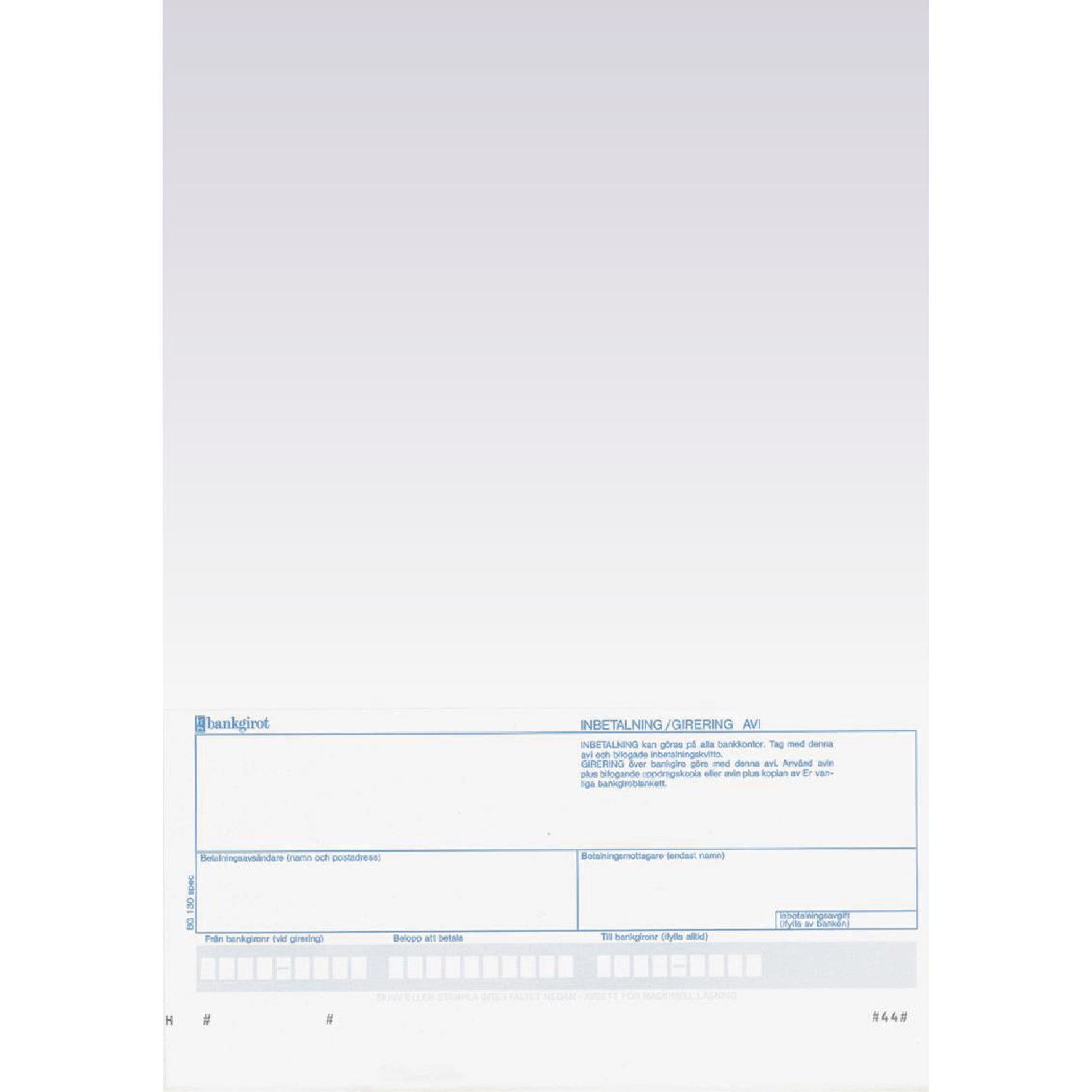 Bankgirotalong - Laserark 812 blå+4"BG