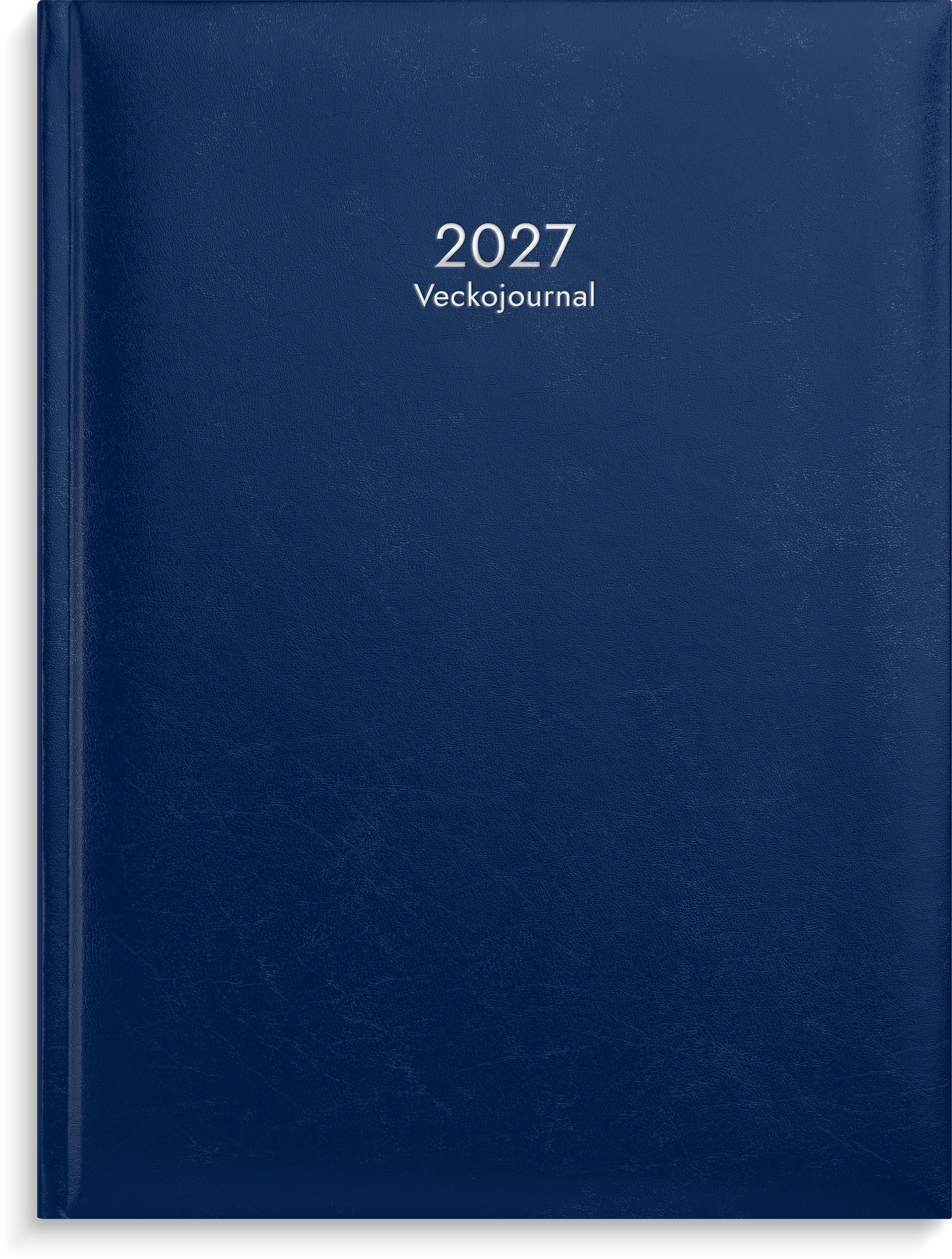 Veckojournal 2027 blått konstläder Burde