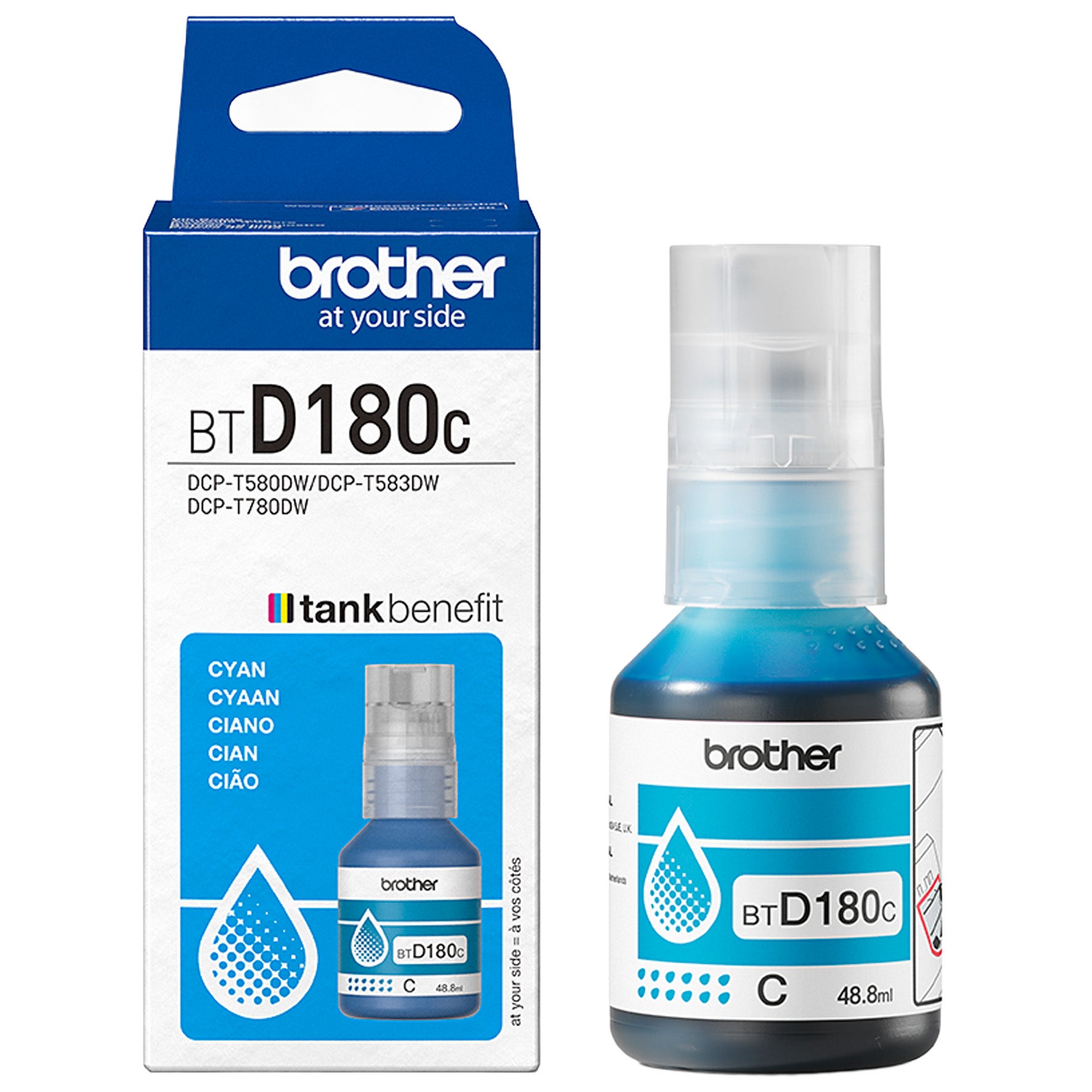 Bläckflaska Brother 180C 5K Cyan