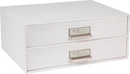Förvaringsbox Birger 2 lådor vit