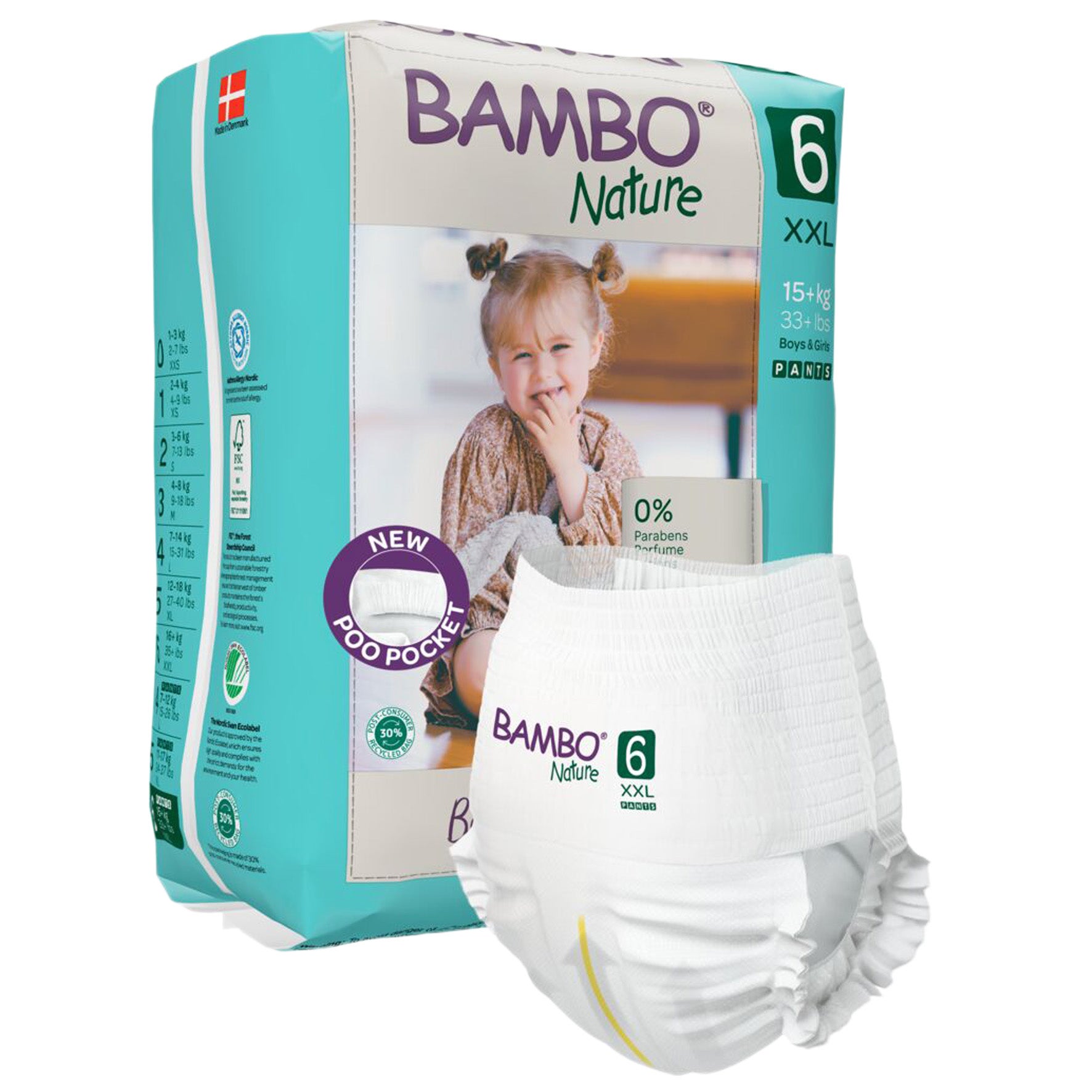 Blöja Bambo Nature Pants 18+ kg 18 st/fp