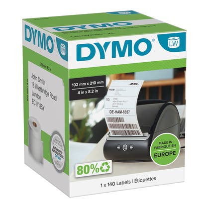 Fraktetikett Dymo 102 x 210 mm (DHL/PostNord) 140 st/rulle