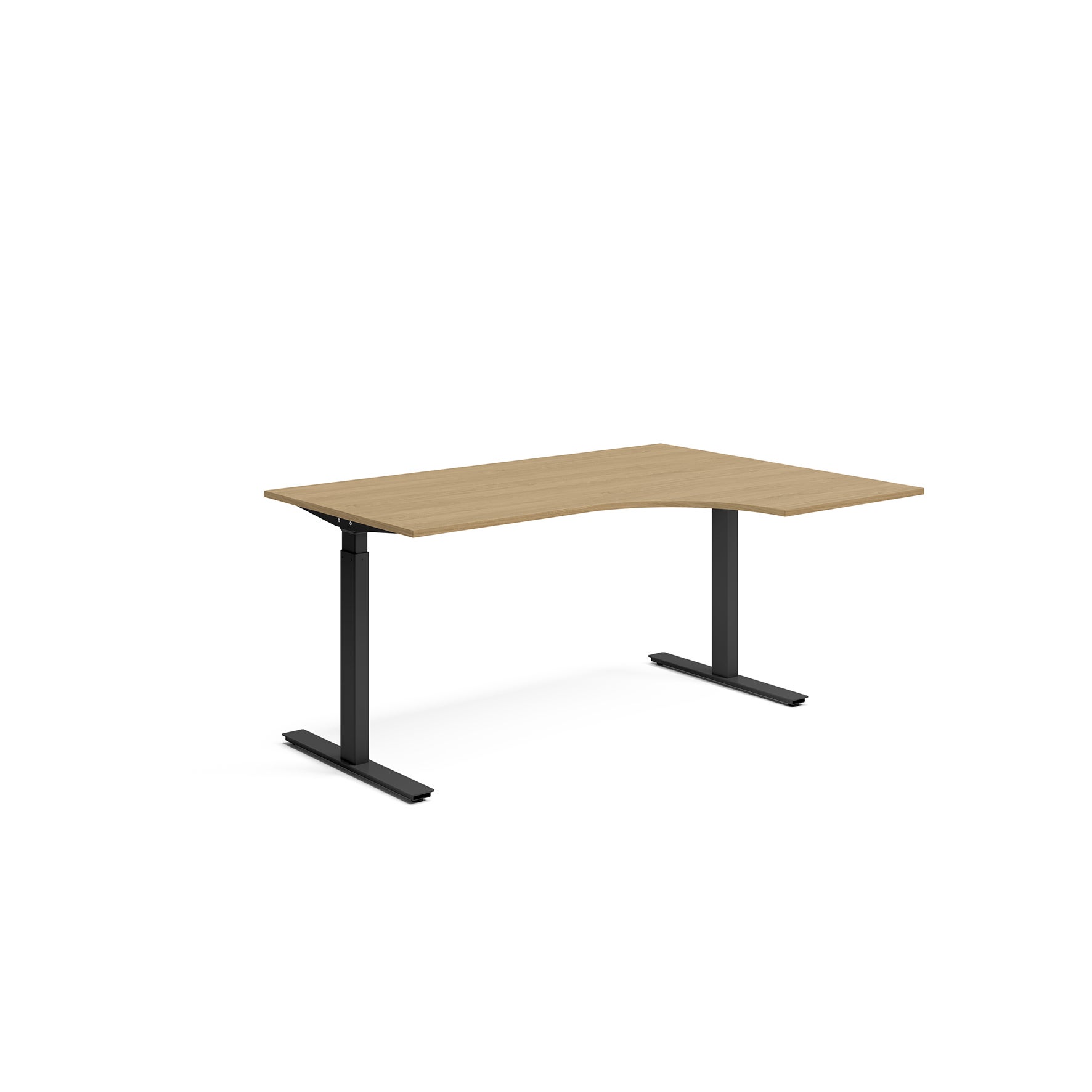 Högersvängt skrivbord Ergofunk Smart 800x1600x1200x600 mm Svart underrede