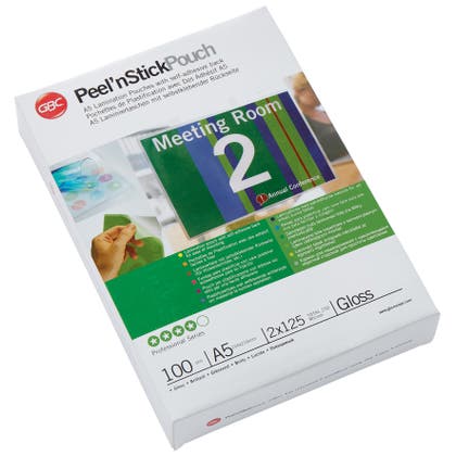 Lamineringsfickor Peel'n Stick A5 125 mikron Gloss 100/fp