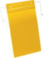 Plastficka A4S trådbygel gul 50 st/fp