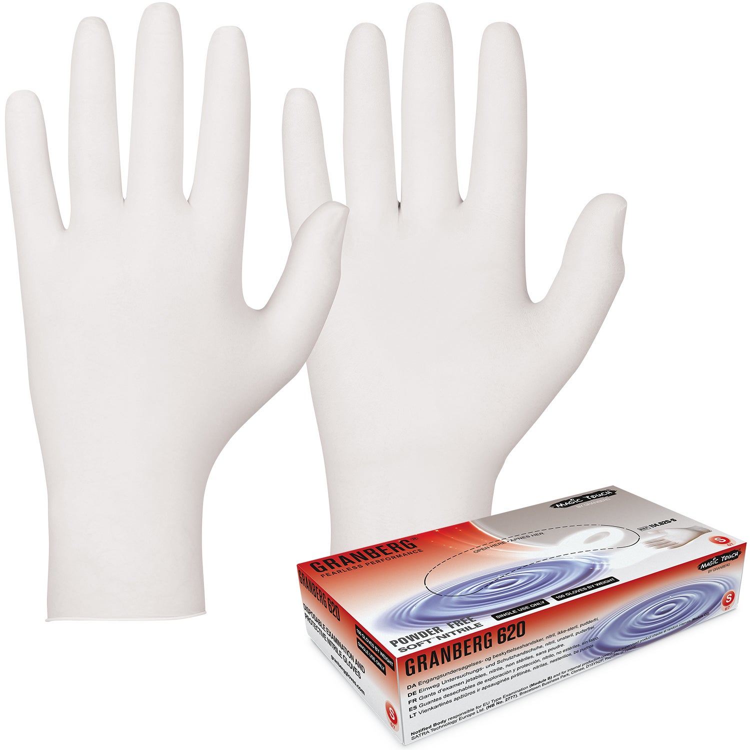 Engångshandskar i nitril 620 vit 100-pack